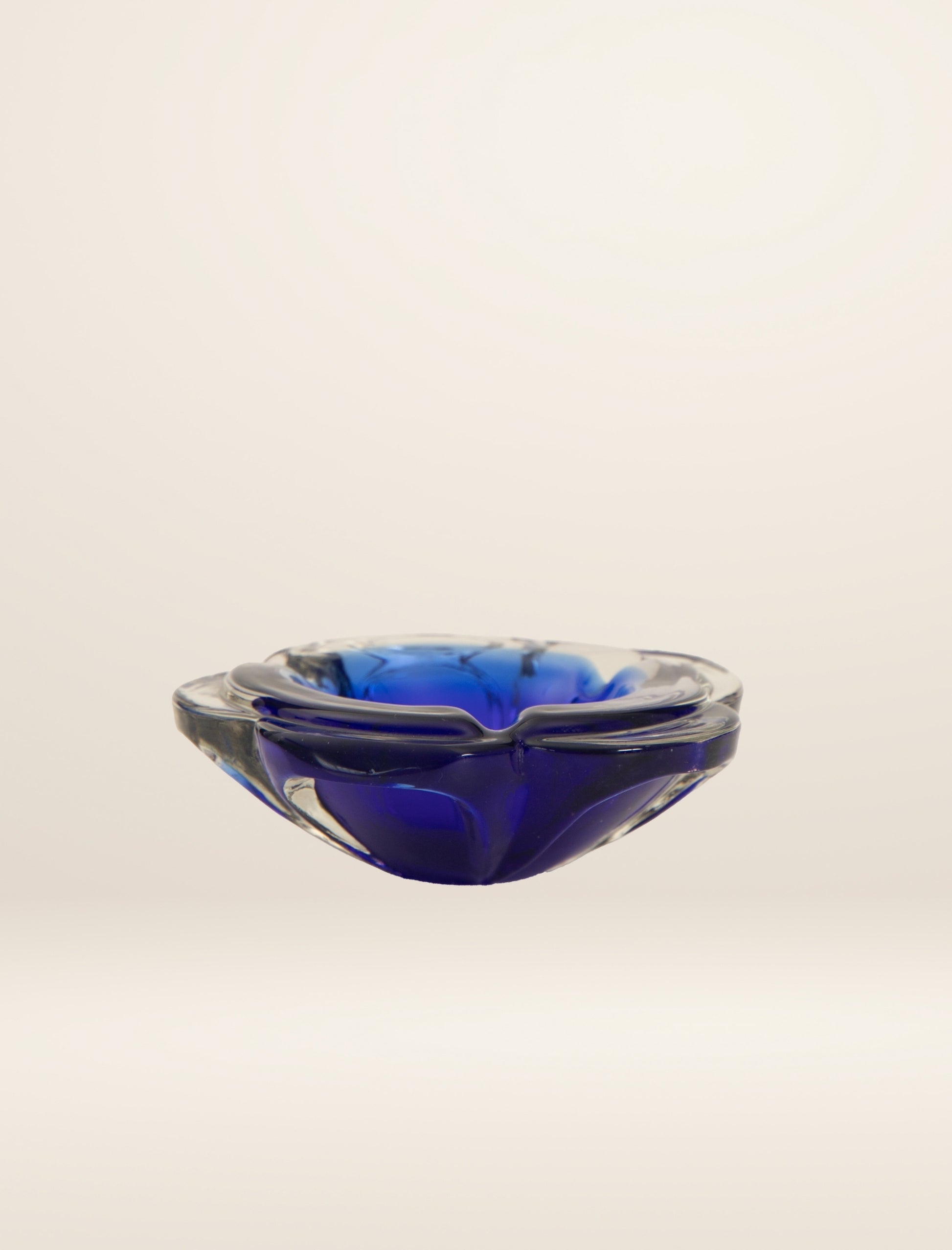 Murano Glass Ashtray in Cobalt Blue