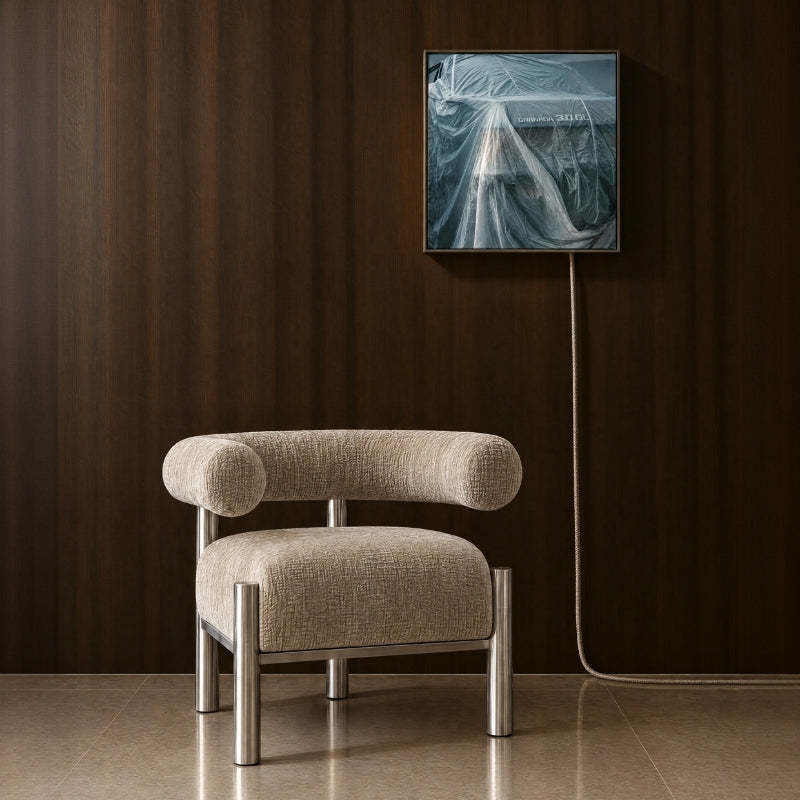 The CASEY occasional chair in steel