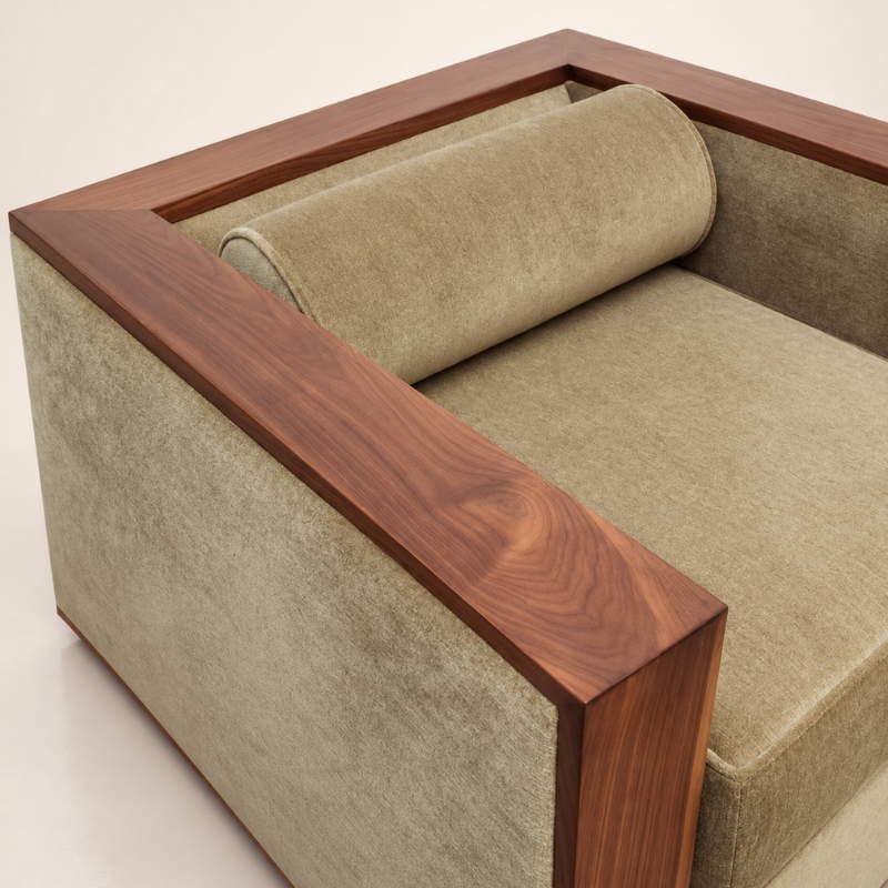 The BRUTALIST occasional chair in tobacco