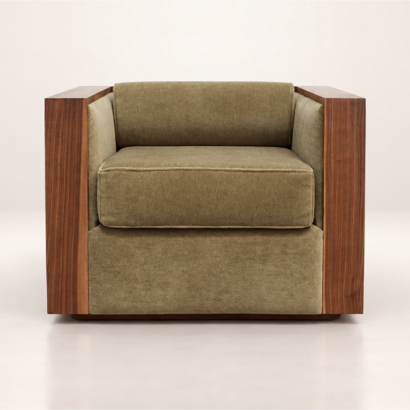 The BRUTALIST occasional chair in tobacco