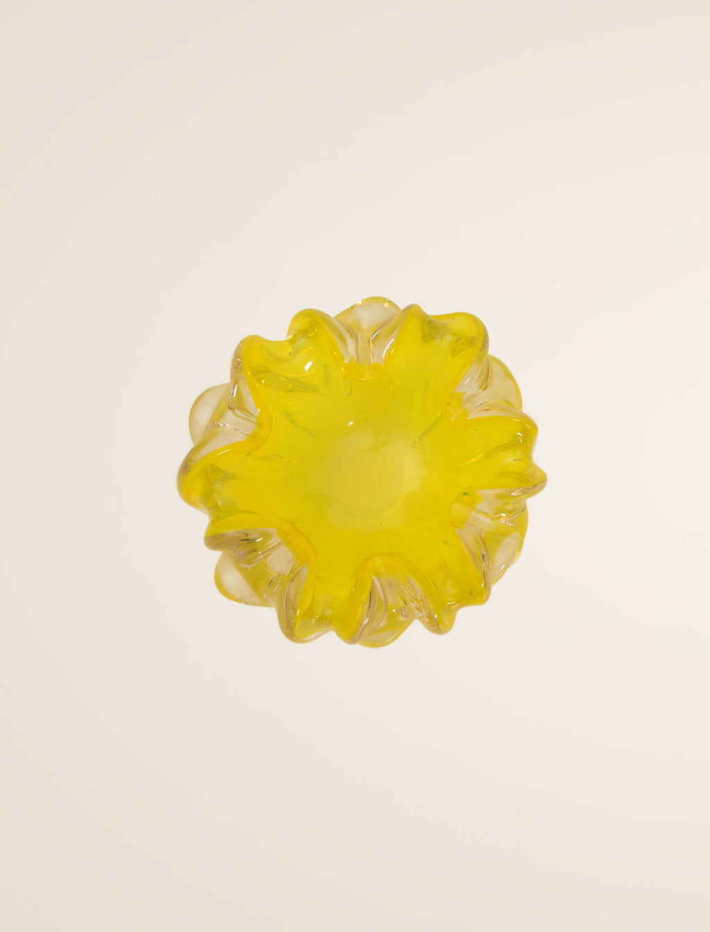 Murano Glass Ashtray in Fluorescent Yellow
