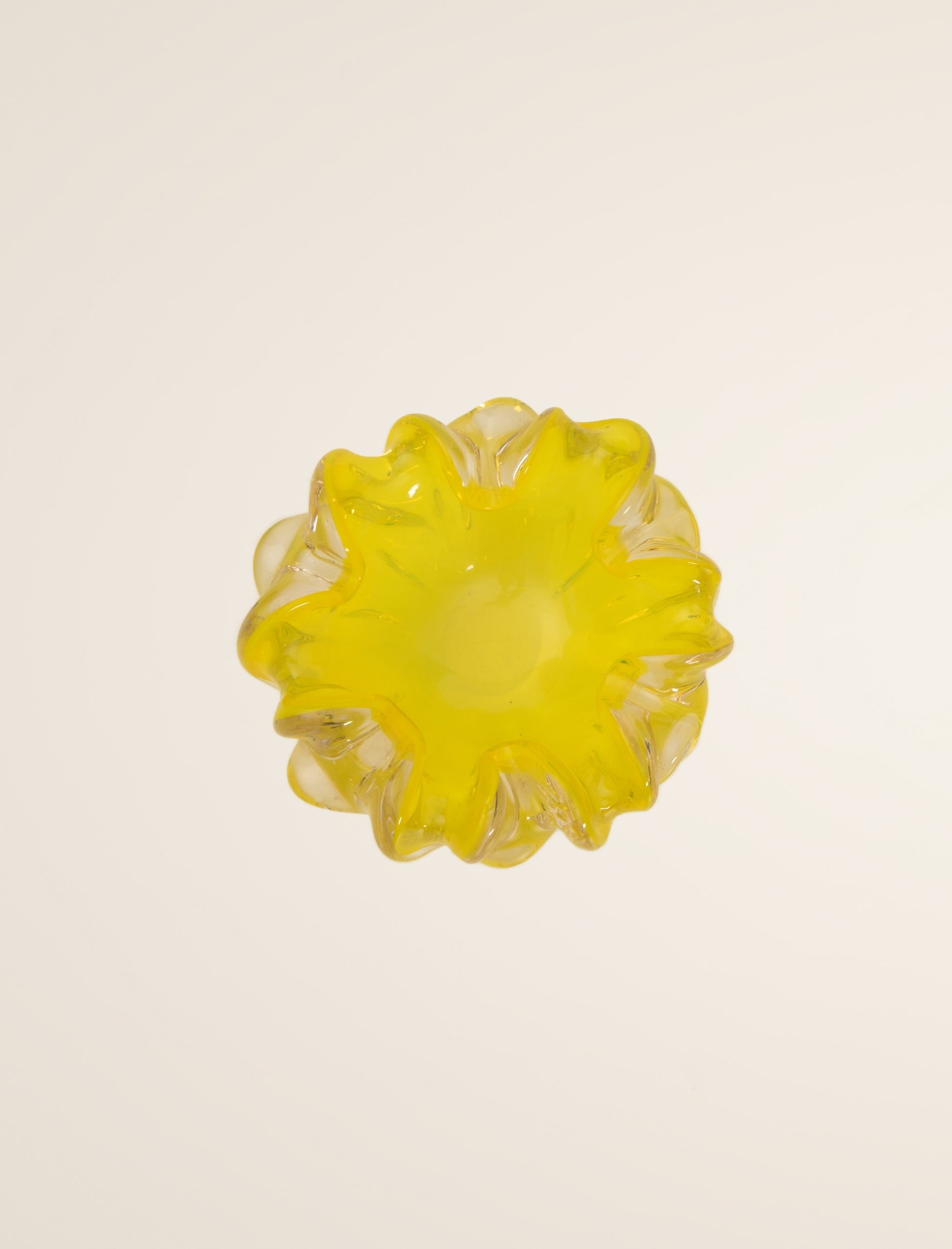 Murano Glass Ashtray in Fluorescent Yellow