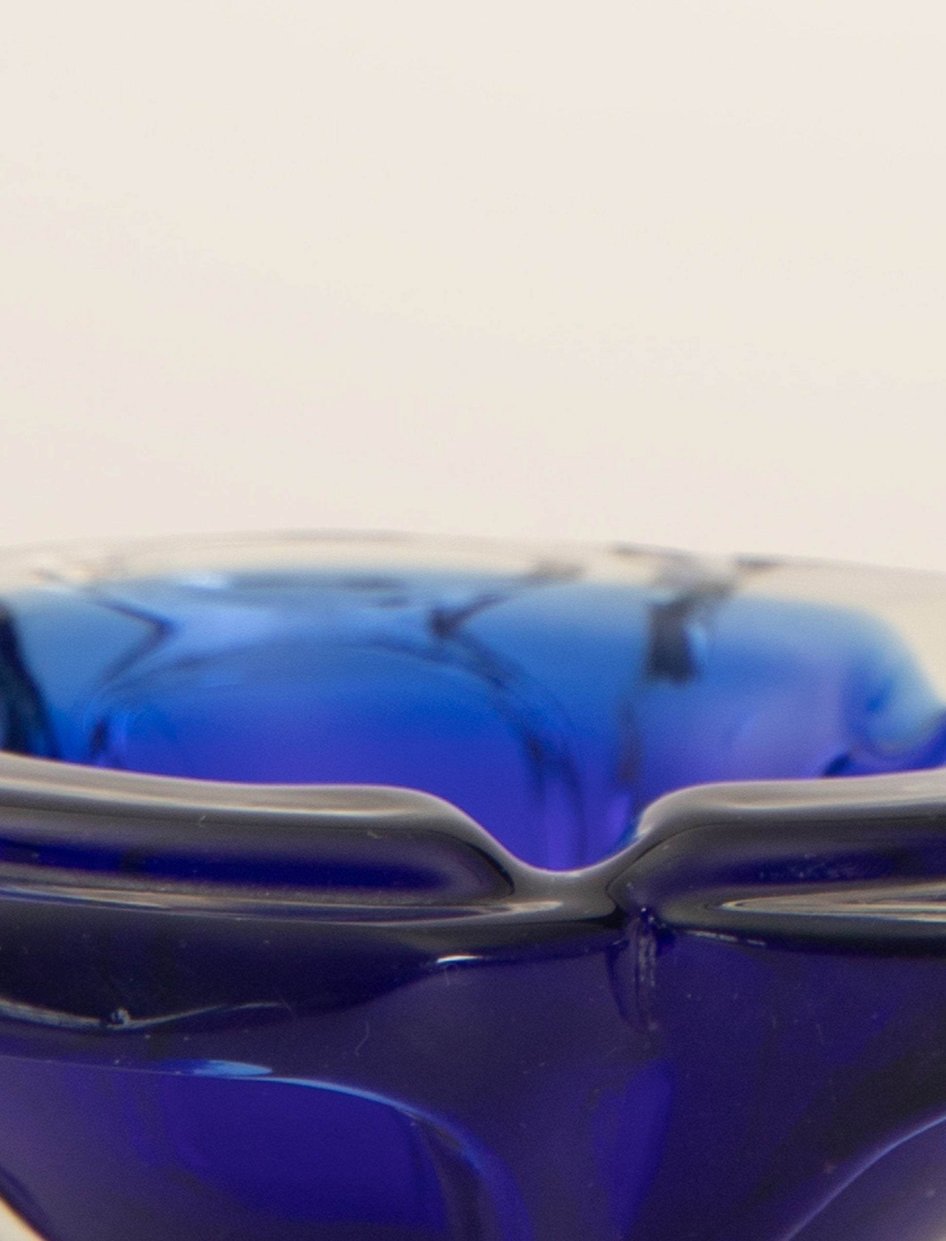 Murano Glass Ashtray in Cobalt Blue