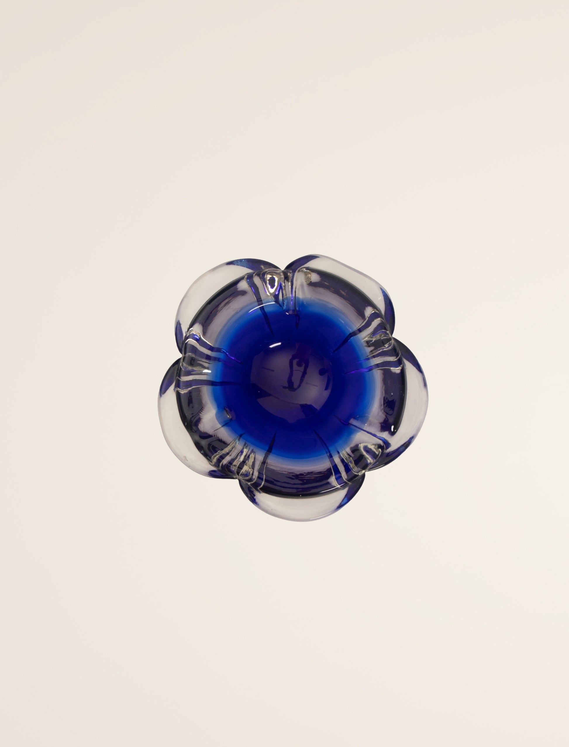 Murano Glass Ashtray in Cobalt Blue
