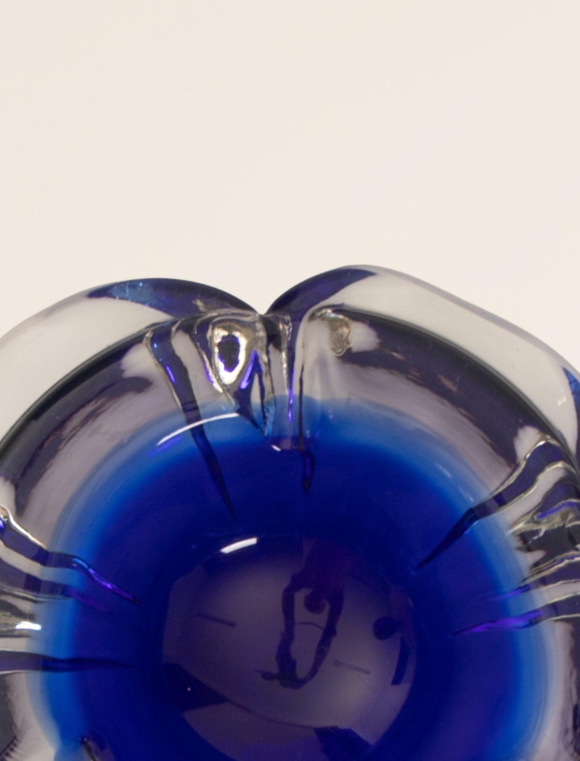 Murano Glass Ashtray in Cobalt Blue