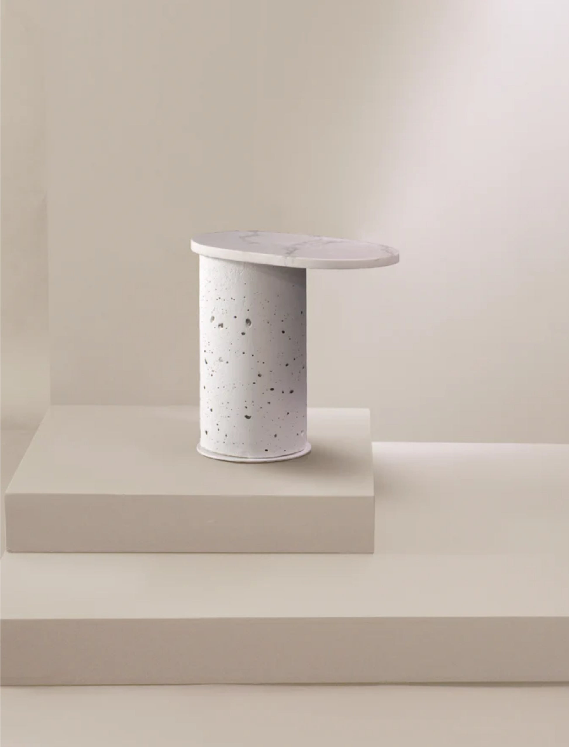 The SOMETHING ON THE SIDE side table in white