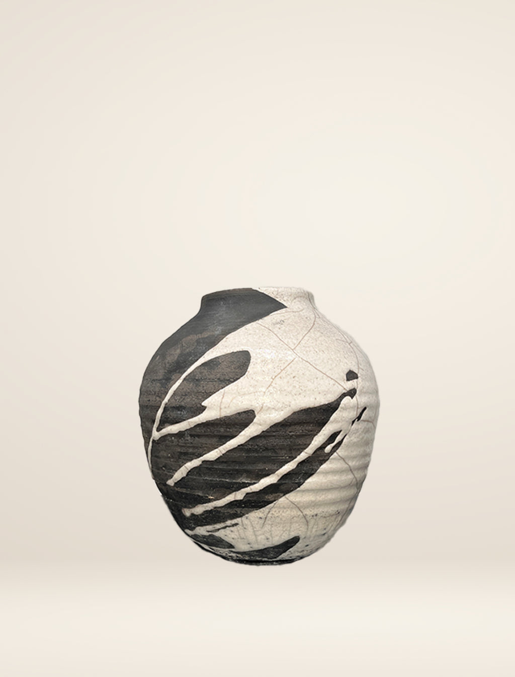 The small RAKU ceramic vase