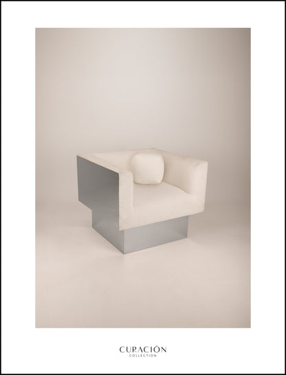 The CLIFTON IN BALANCE armchair in stainless steel