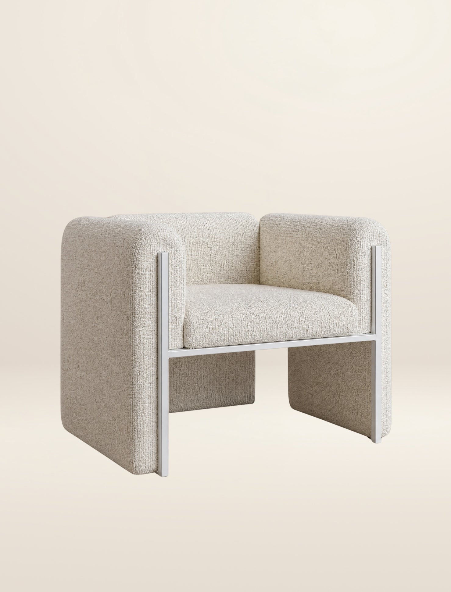 The THERAPIST occasional chair in salt boucle
