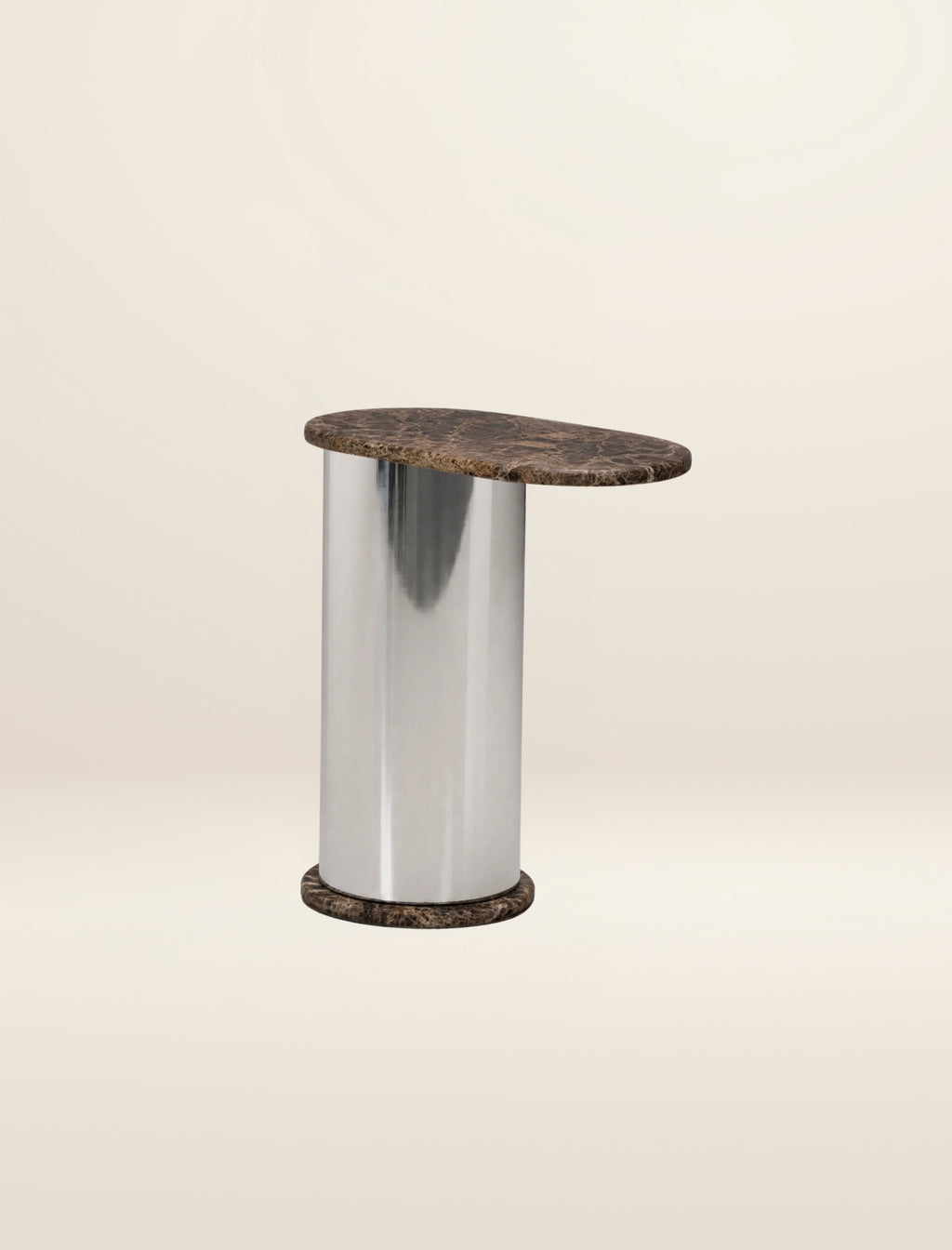 The SOMETHING ON THE SIDE side table in dark emperador