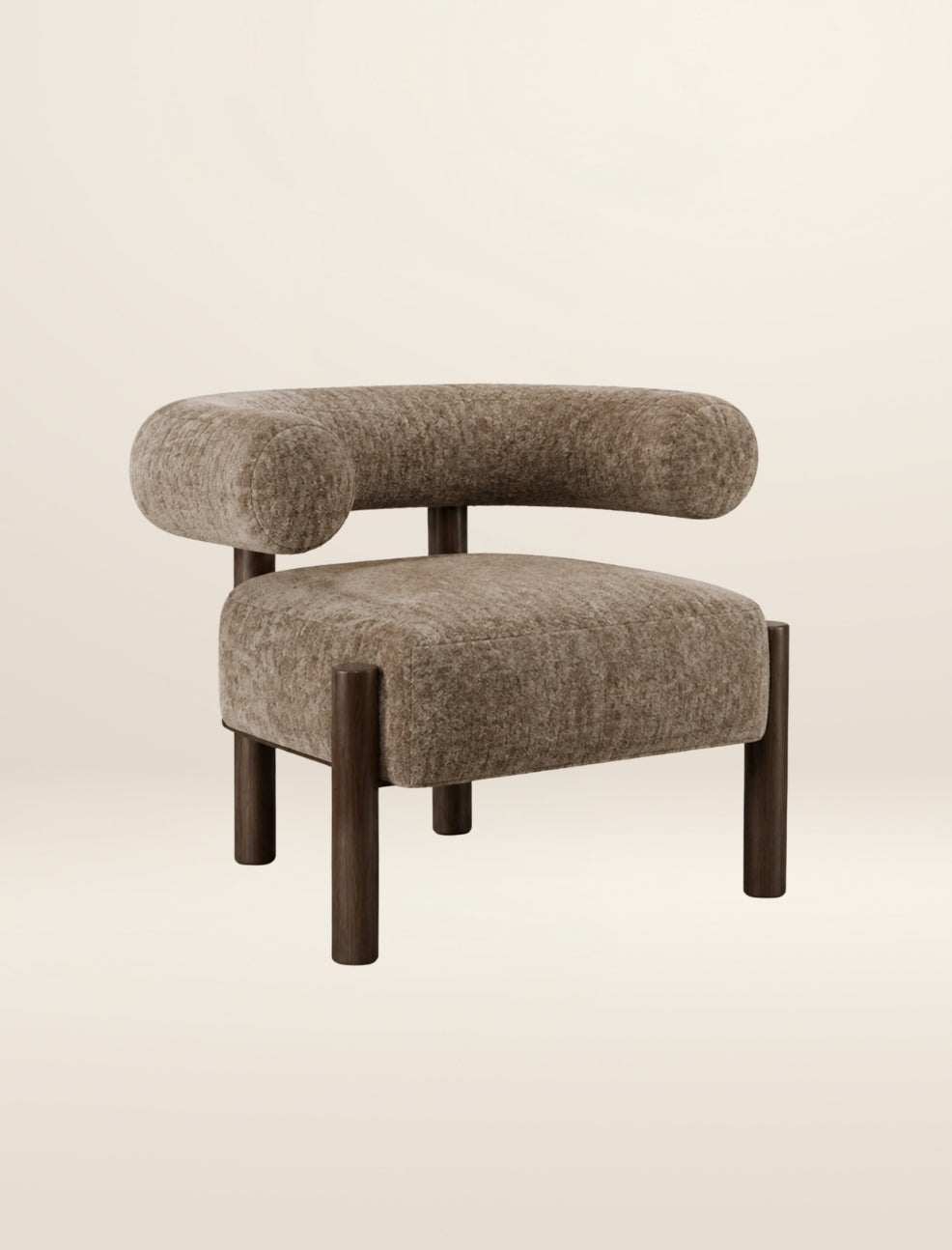The CASEY occasional chair in tobacco