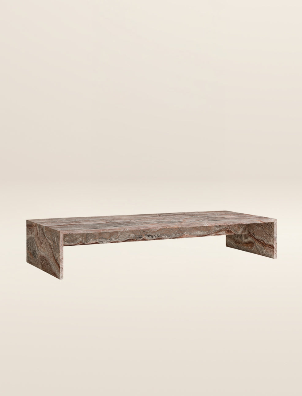 The NINA coffee table in arabescato orobica