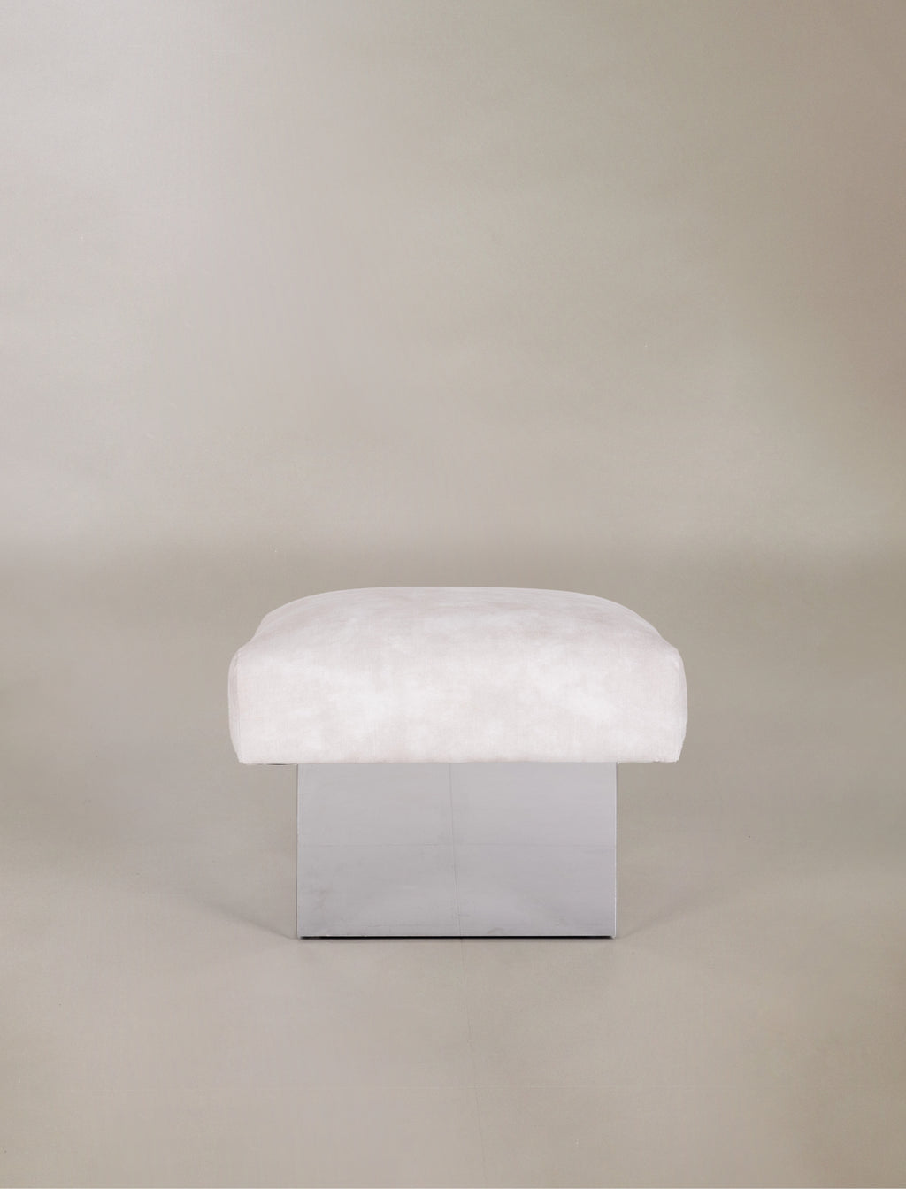 The CLIFTON IN BALANCE ottoman in stainless steel