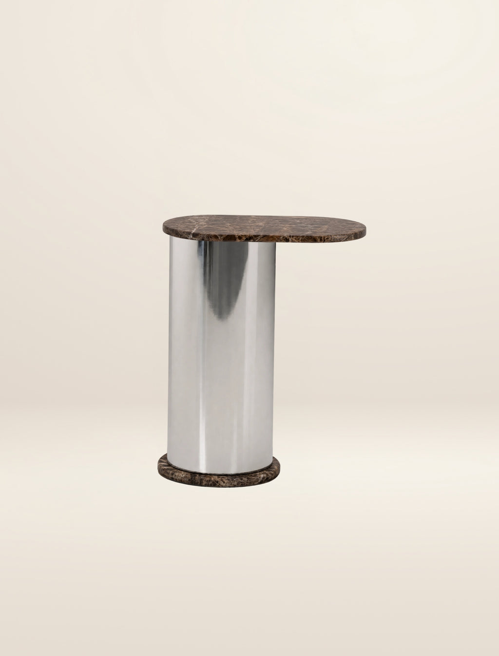 The SOMETHING ON THE SIDE side table in dark emperador