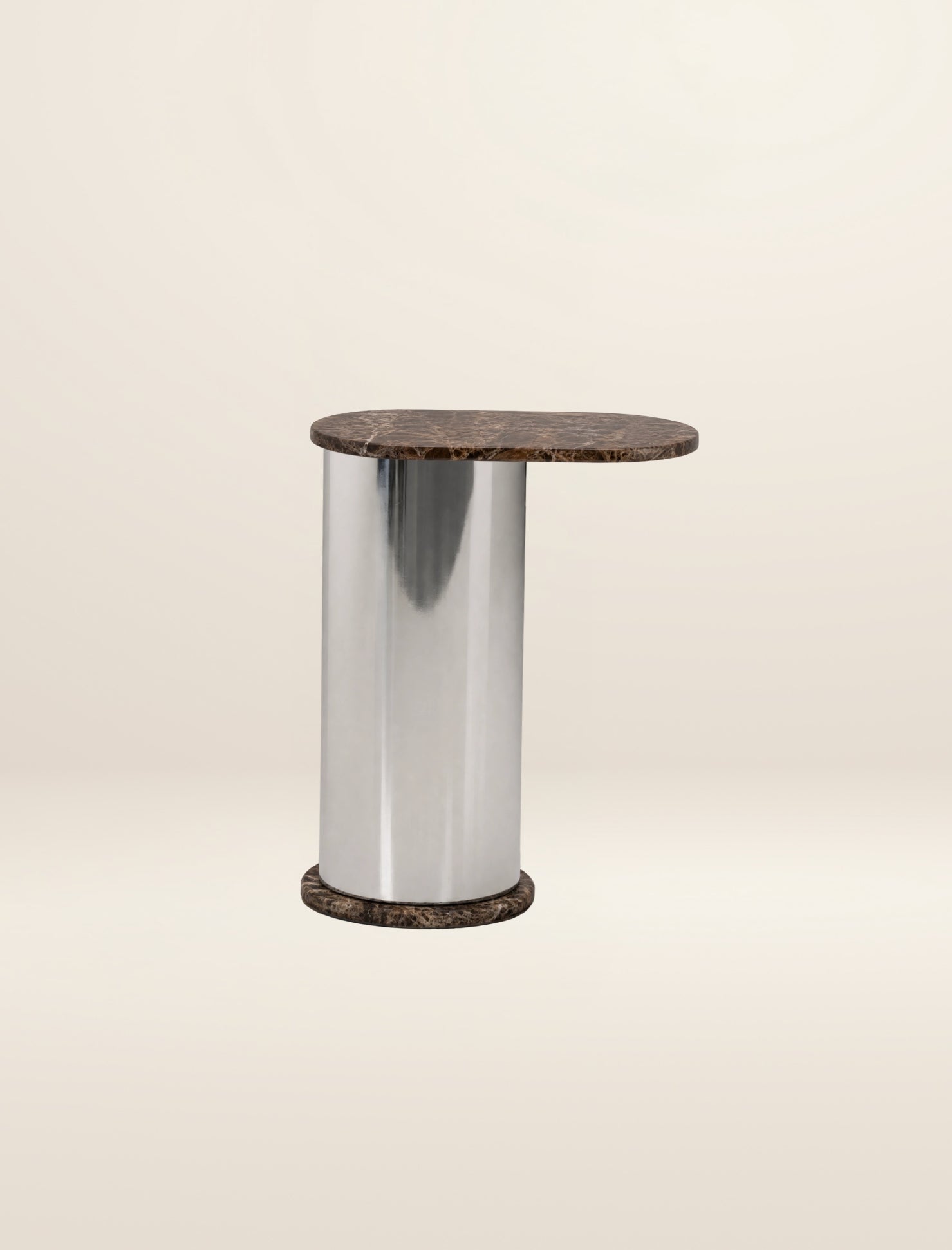 The SOMETHING ON THE SIDE side table in dark emperador