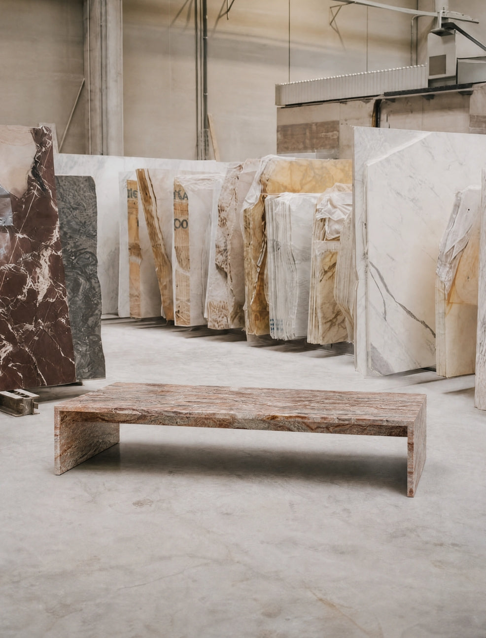 The NINA coffee table in arabescato orobica