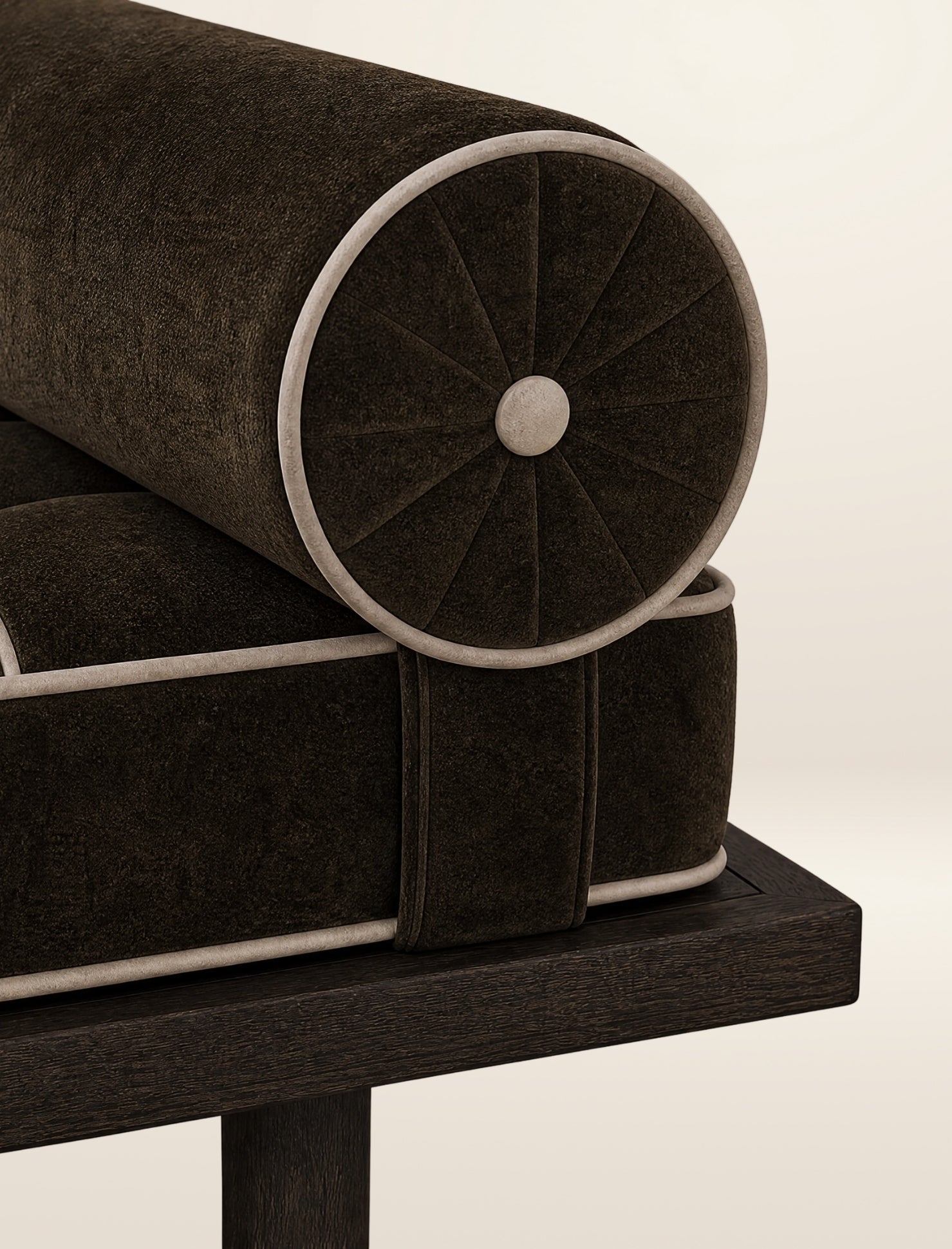 The VERONA day bed in chocolate and dark timber