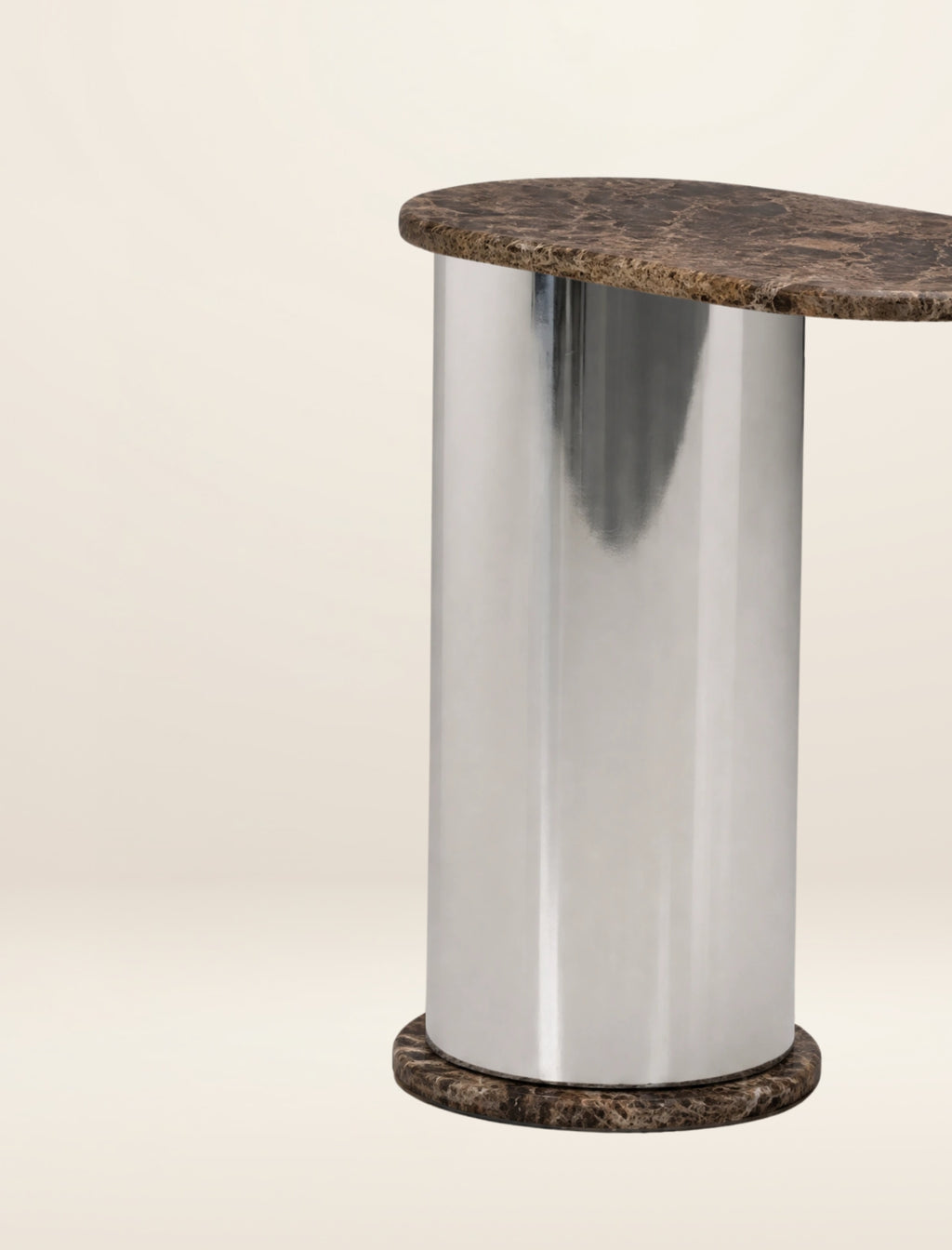 The SOMETHING ON THE SIDE side table in dark emperador