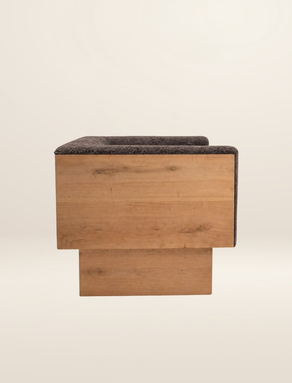 The CLIFTON IN BALANCE armchair in dark chocolate and oak
