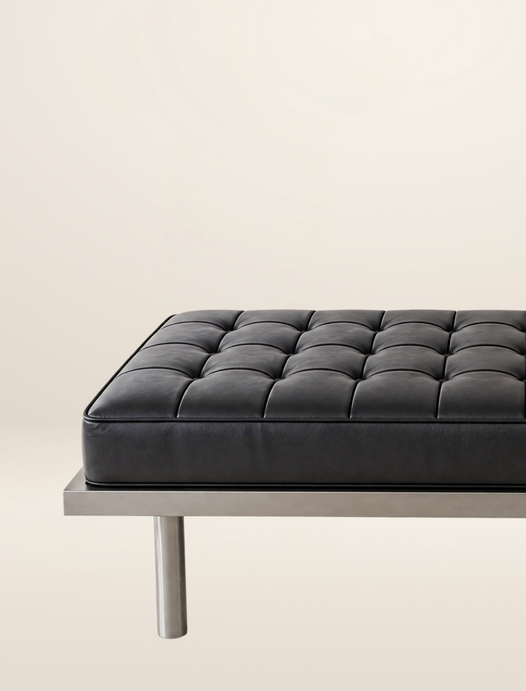 The VERONA day bed in char leather and steel