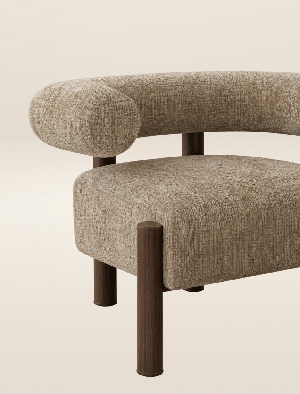 The CASEY occasional chair in tobacco