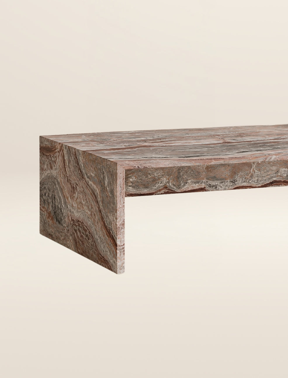 The NINA coffee table in arabescato orobica