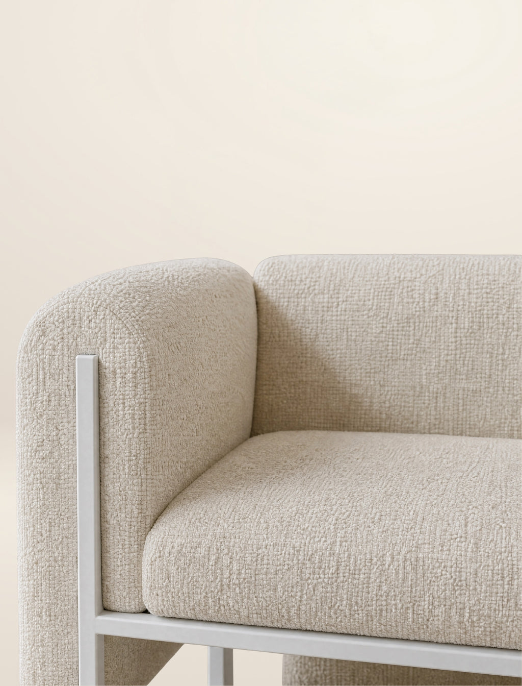 The THERAPIST occasional chair in salt boucle
