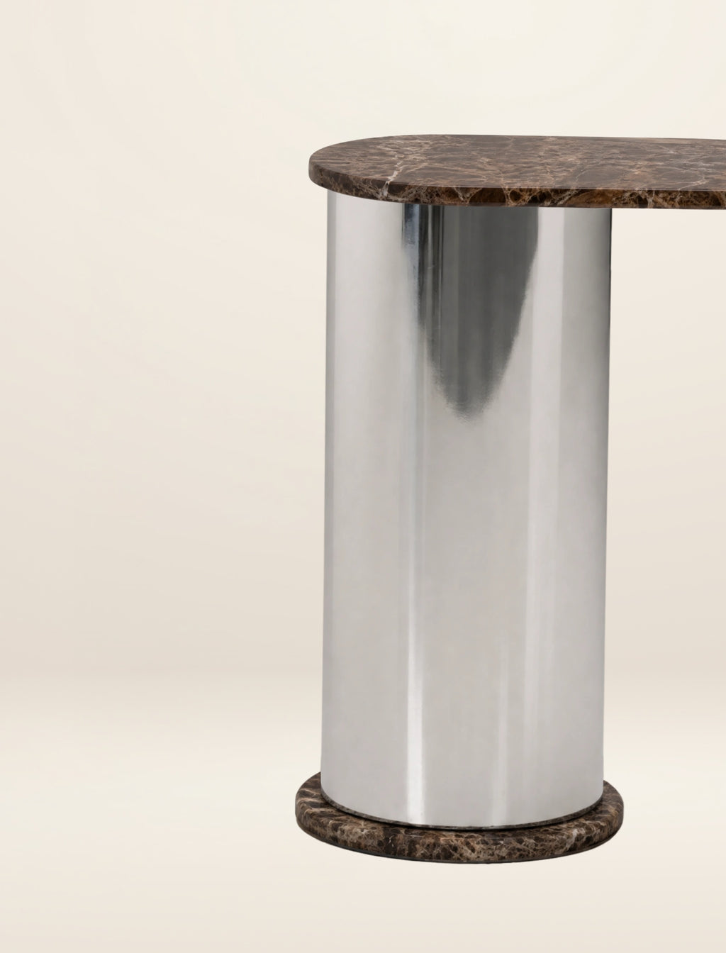 The SOMETHING ON THE SIDE side table in dark emperador