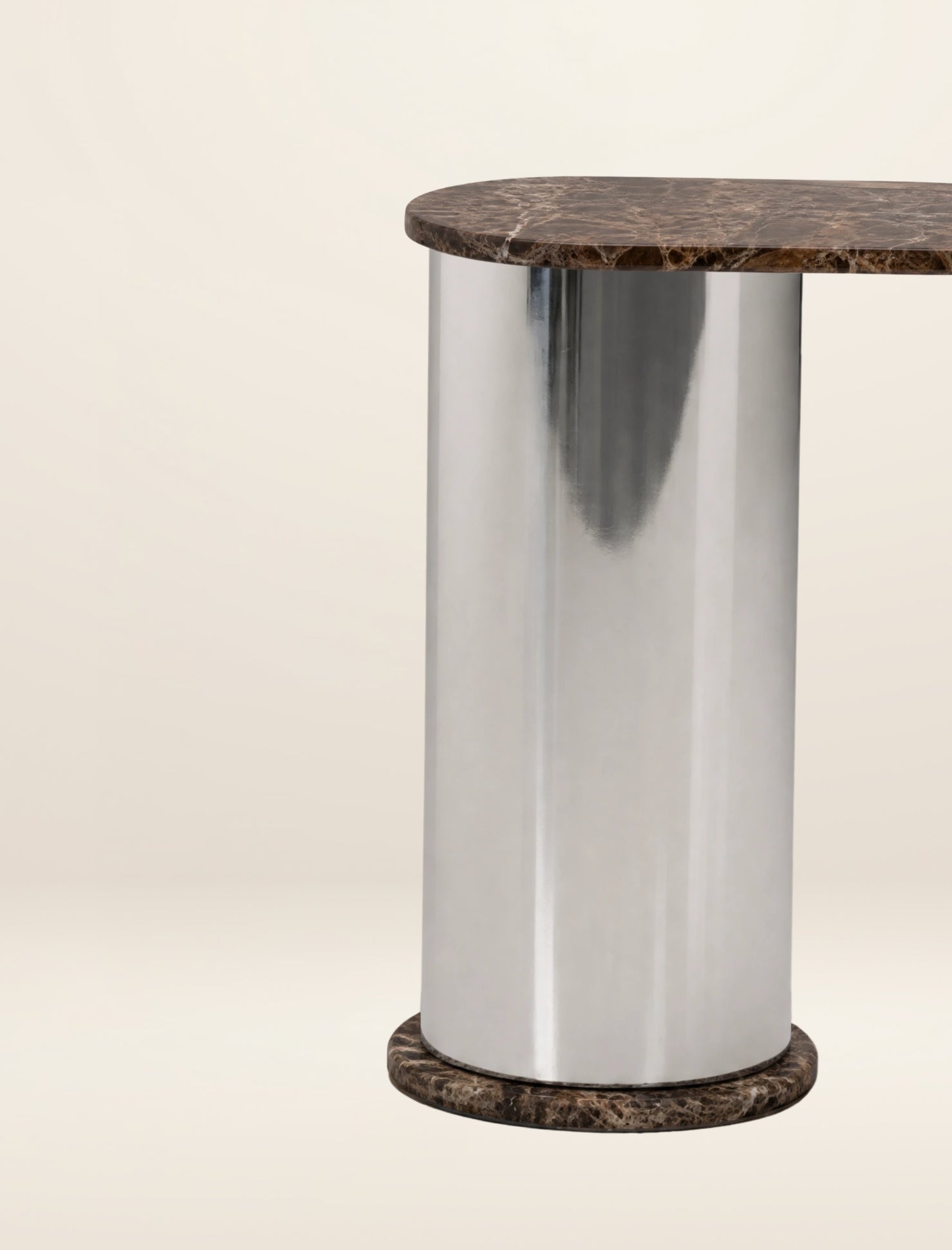 The SOMETHING ON THE SIDE side table in dark emperador