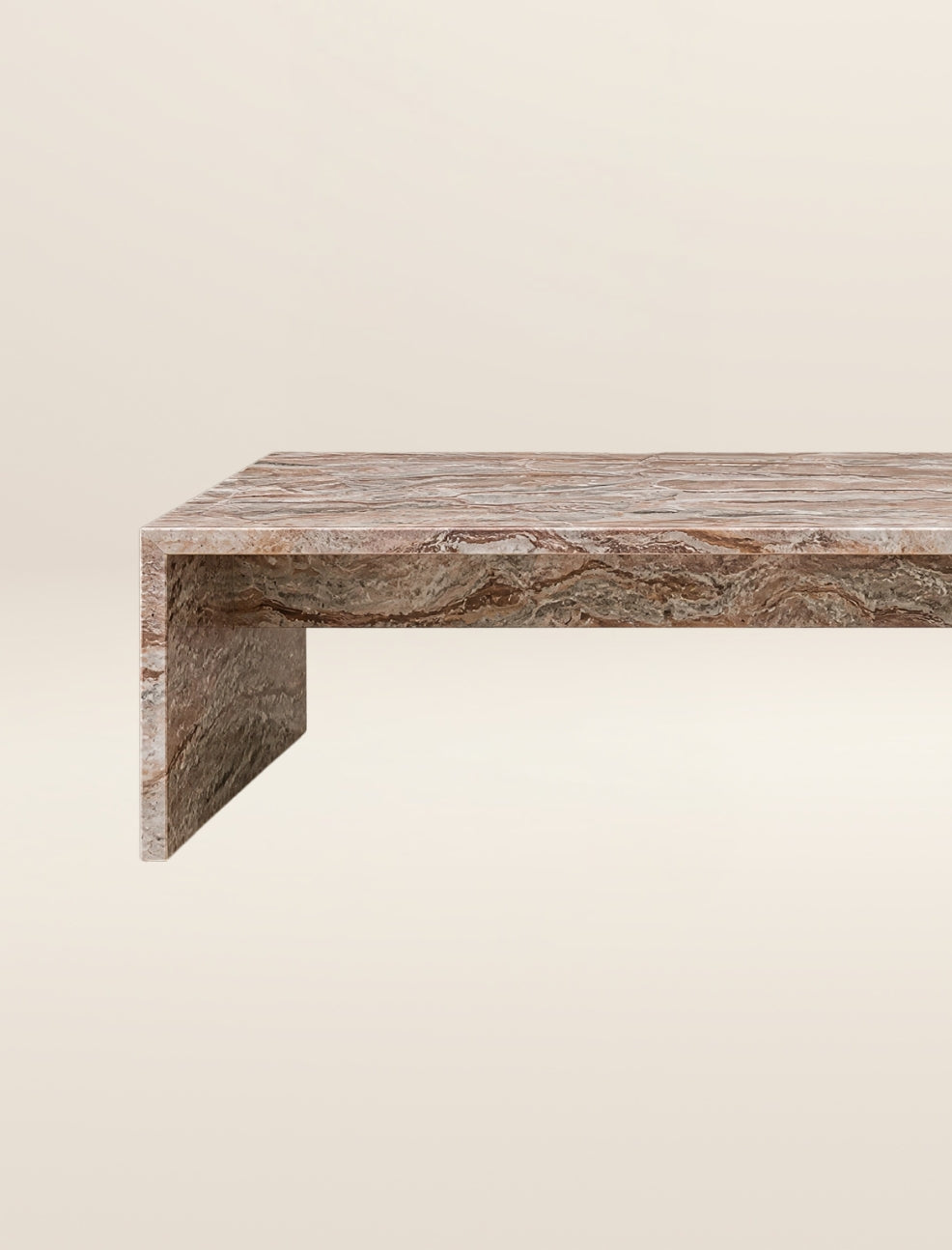 The NINA coffee table in arabescato orobica