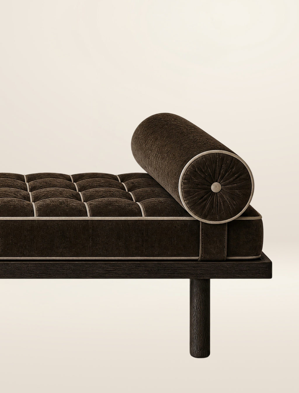 The VERONA day bed in chocolate and dark timber