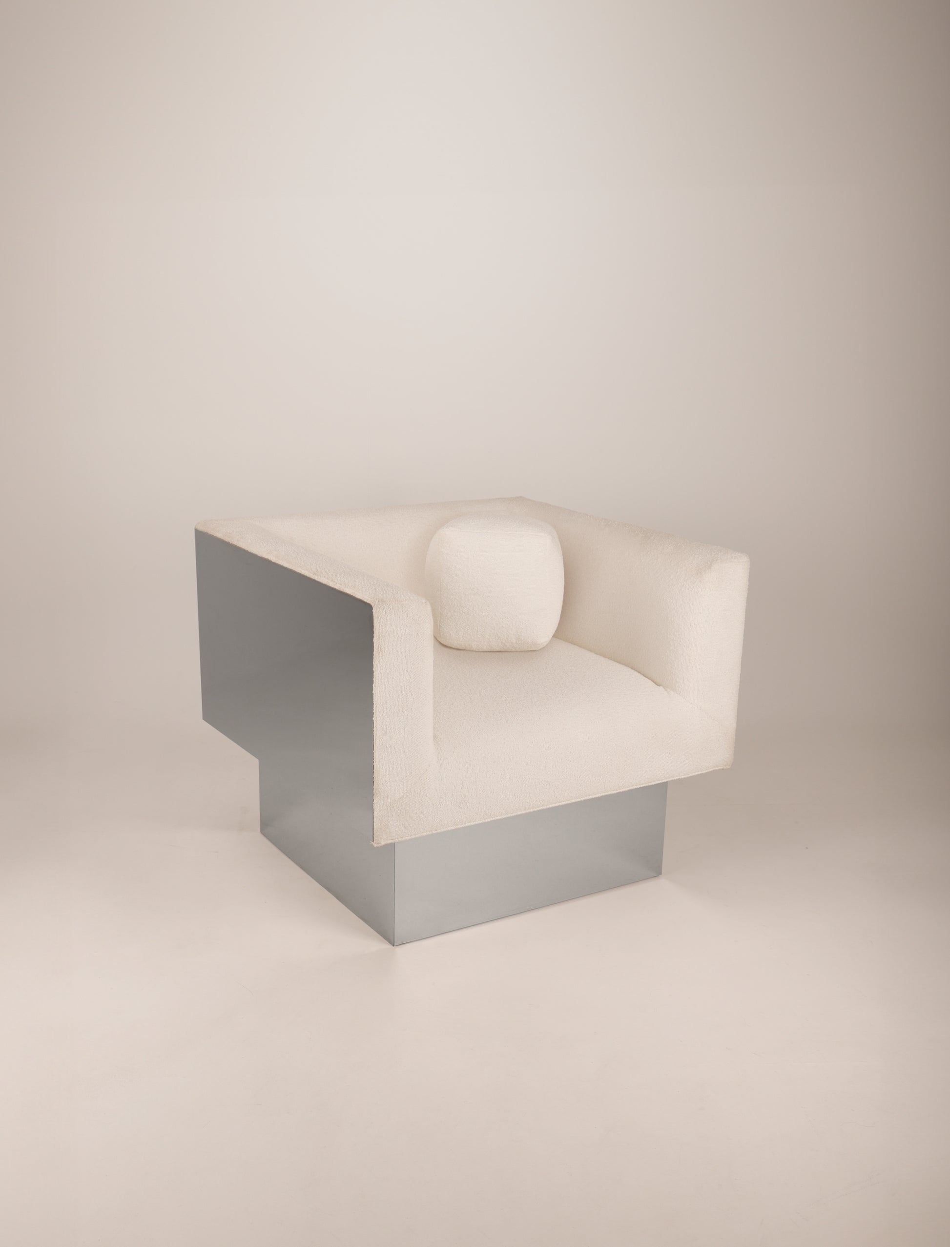 The CLIFTON IN BALANCE armchair in stainless steel
