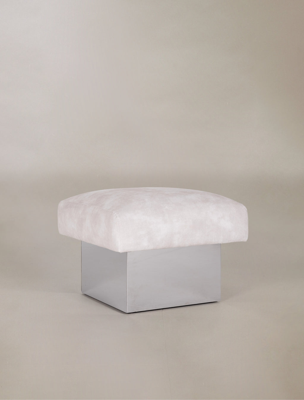 The CLIFTON IN BALANCE ottoman in stainless steel