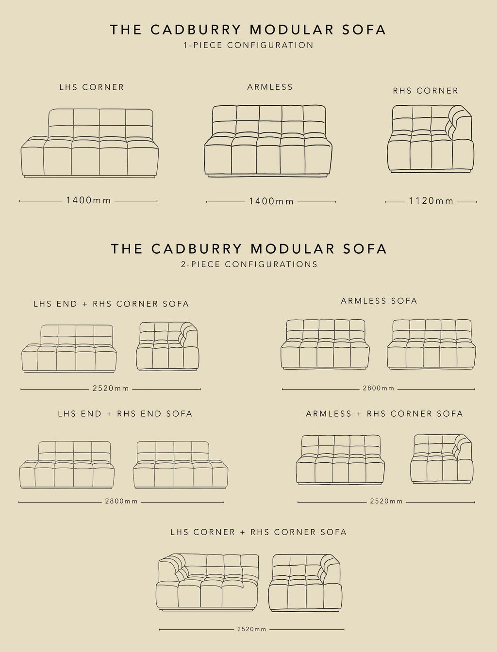 The CADBURRY modular sofa