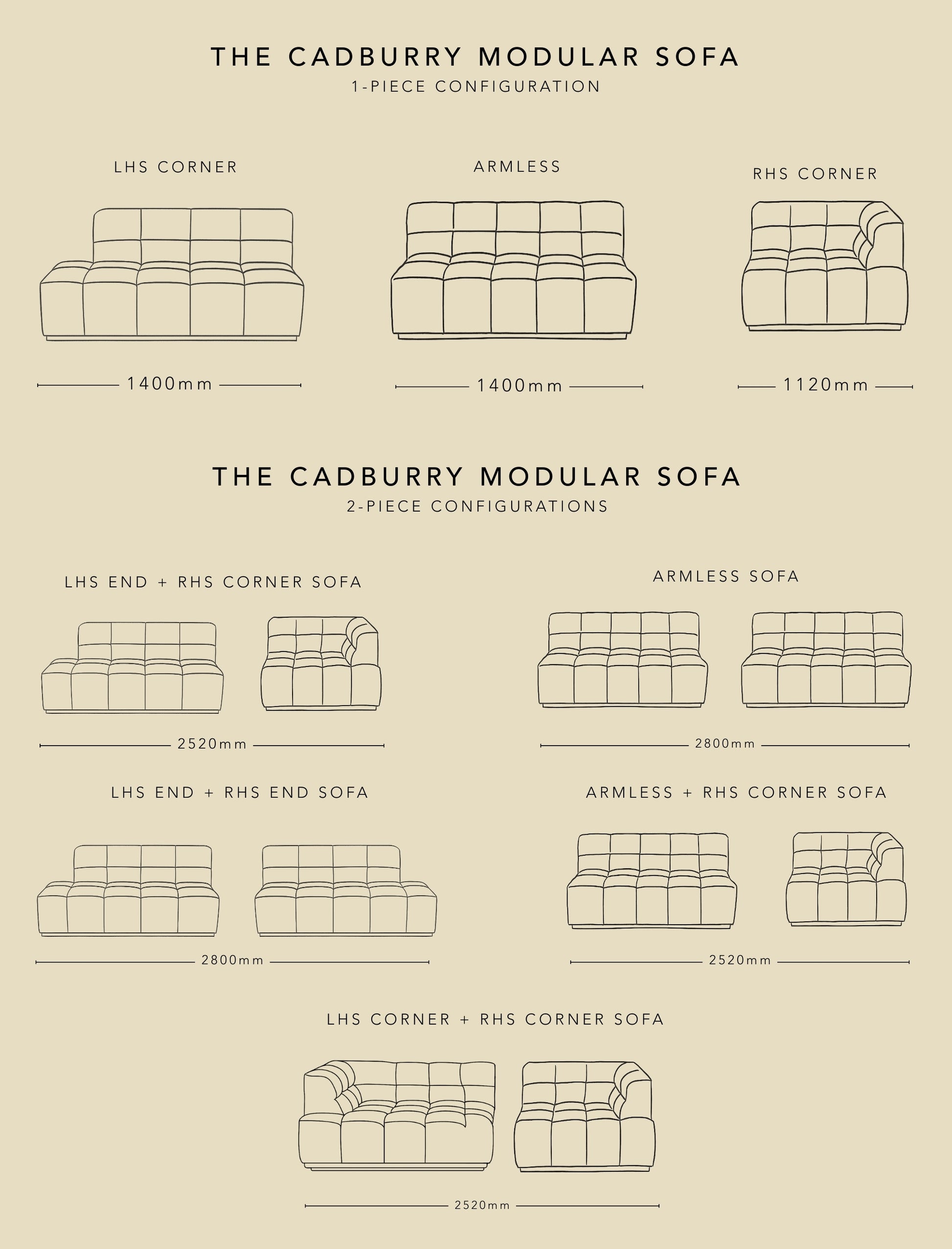 The CADBURRY modular sofa