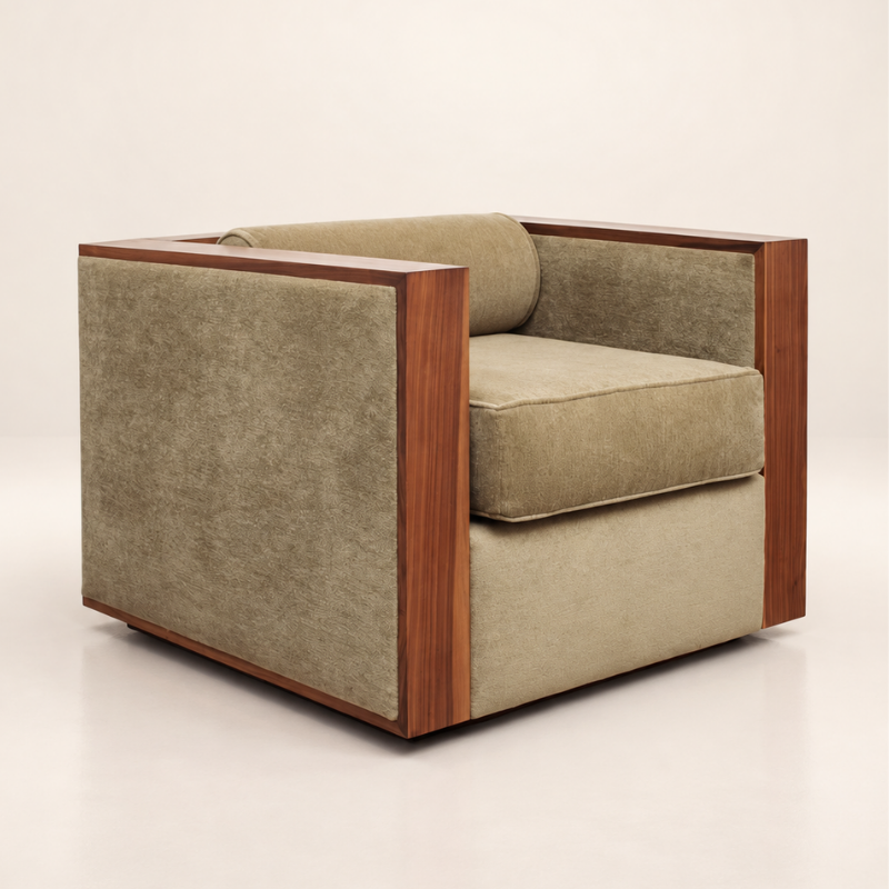 The BRUTALIST occasional chair in tobacco