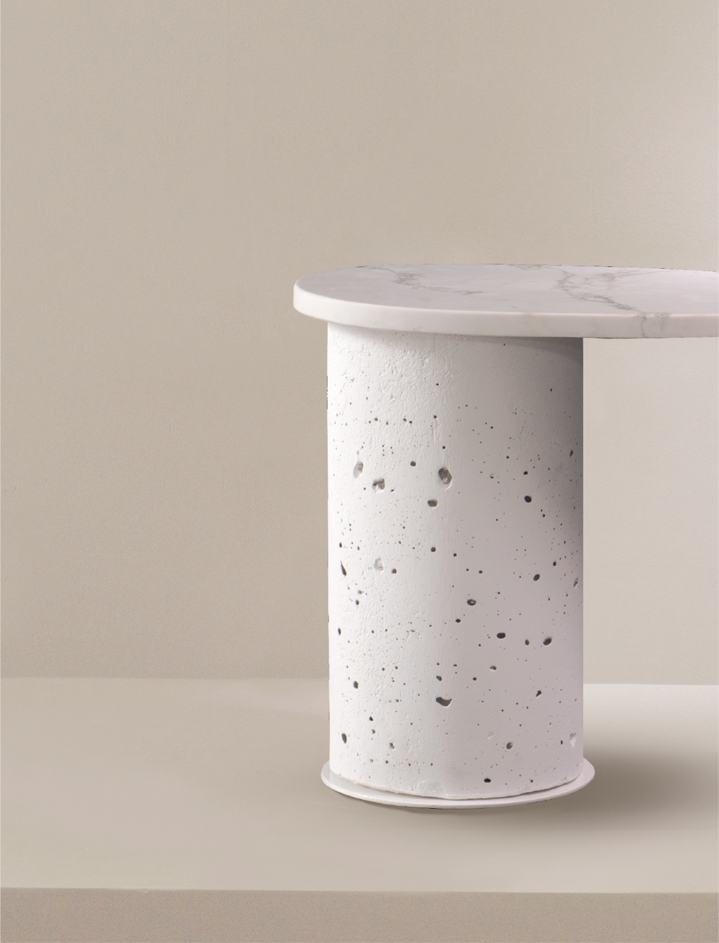 The SOMETHING ON THE SIDE side table in white