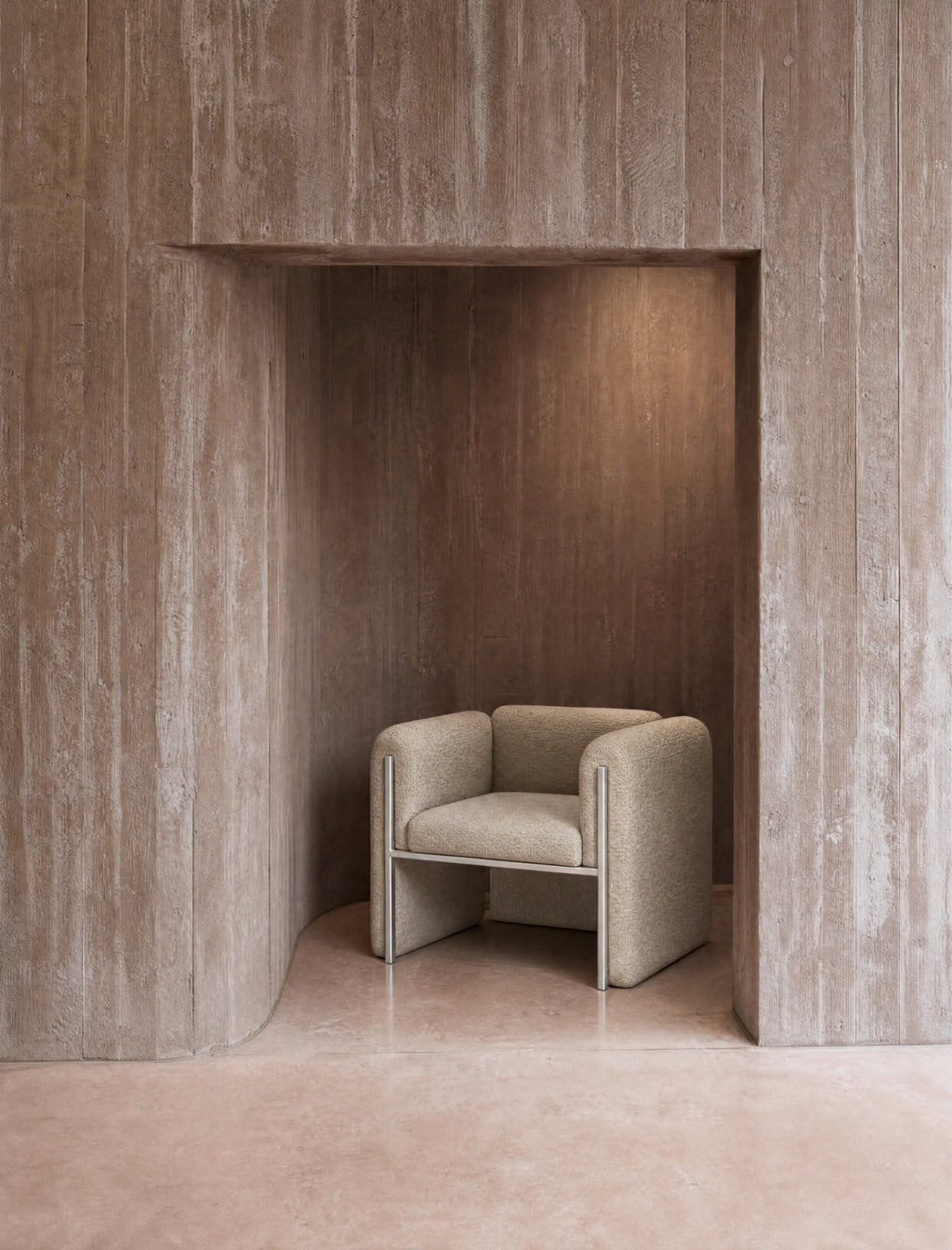 The THERAPIST occasional chair in salt boucle